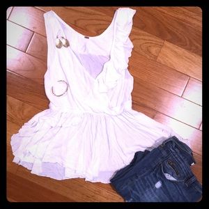 Free People white peplum tank